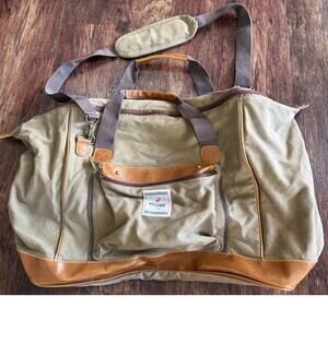 Moose Tan Lightweight Canvas Weekender Travel Bag Large Luggage Tote
